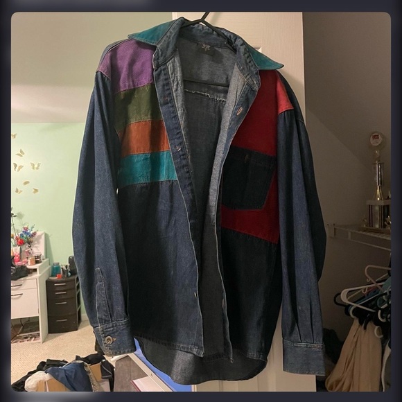 Multicolor Patchwork Denim Jacket - Picture 1 of 4